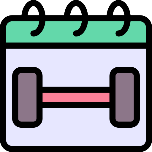 dumbell on a calendar icon